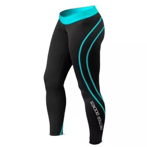 Лосины Better Bodies Athlete tights, леггинсы, черный/голубые