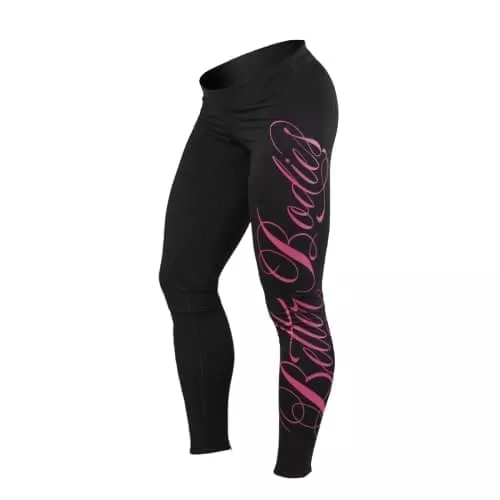 Лосины Better Bodies Womens logo tights, черные с розовым