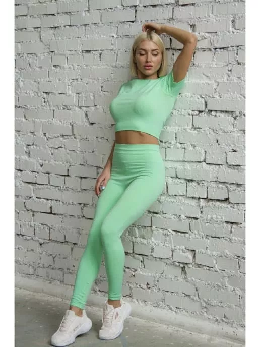 FitRule Топ и тайтсы для спорта Milky Green