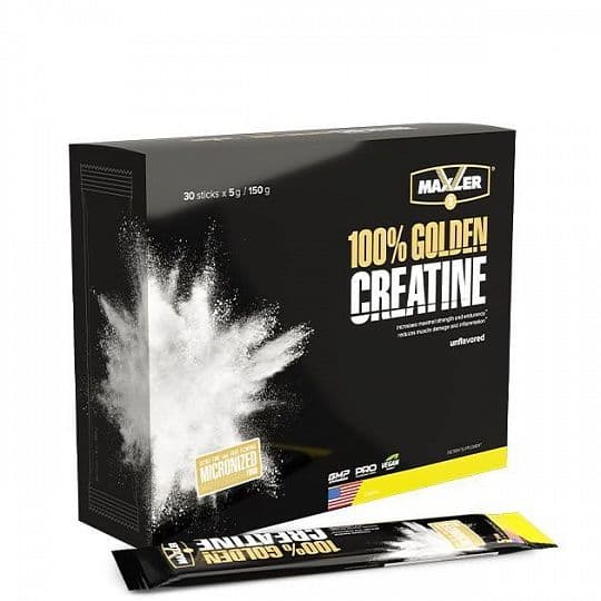 Maxler 100% Golden Micronized Creatine 5g sticks (display box)