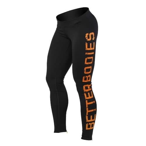Лосины Better Bodies Logo tights, черный/оранжевый