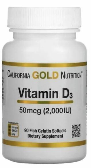 California Gold Nutrition Vitamin D3 2000 МЕ 90 softgels фото