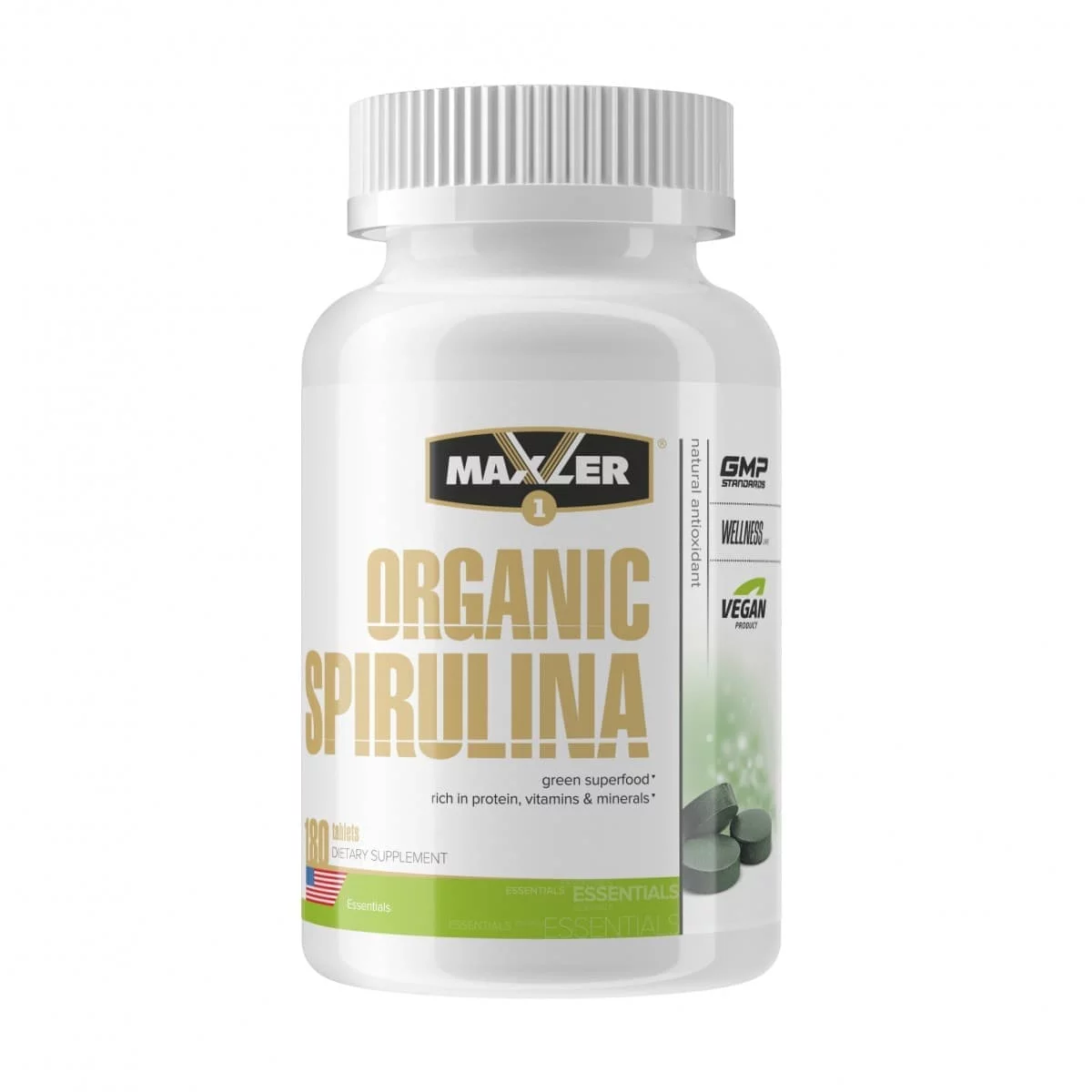 Maxler Organic Spirulina 500 mg 180 tabs фото