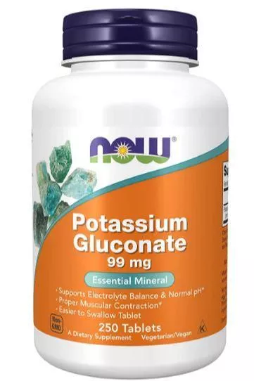 NOW Potassium Gluconate 99 mg 250 tab фото