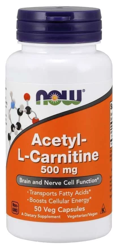 NOW Acetyl L-Carnitine 500 mg 50 vcaps фото